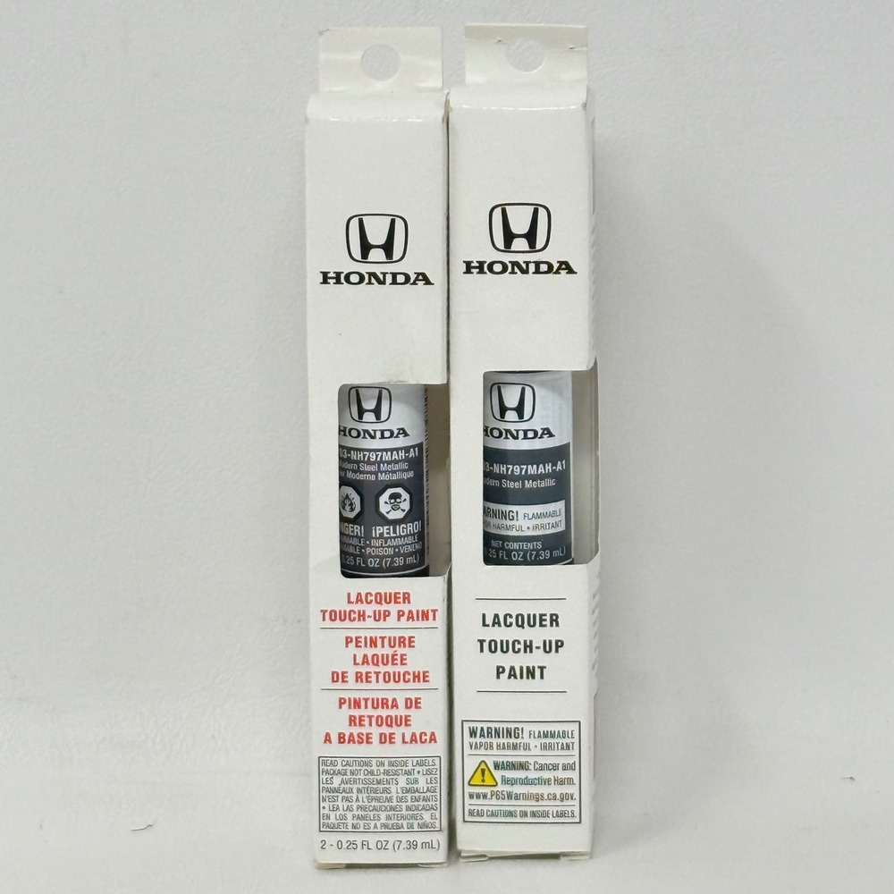 2pk Honda Modern Steel Metallic Touch Up Paint NH797MAH-A1 Lacquer Pen Brush